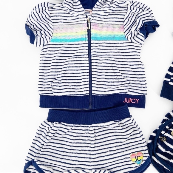 {2} Juicy Couture Girls 2 Pieces Hoody Shorts Sets Size 24 months - Picture 2 of 9